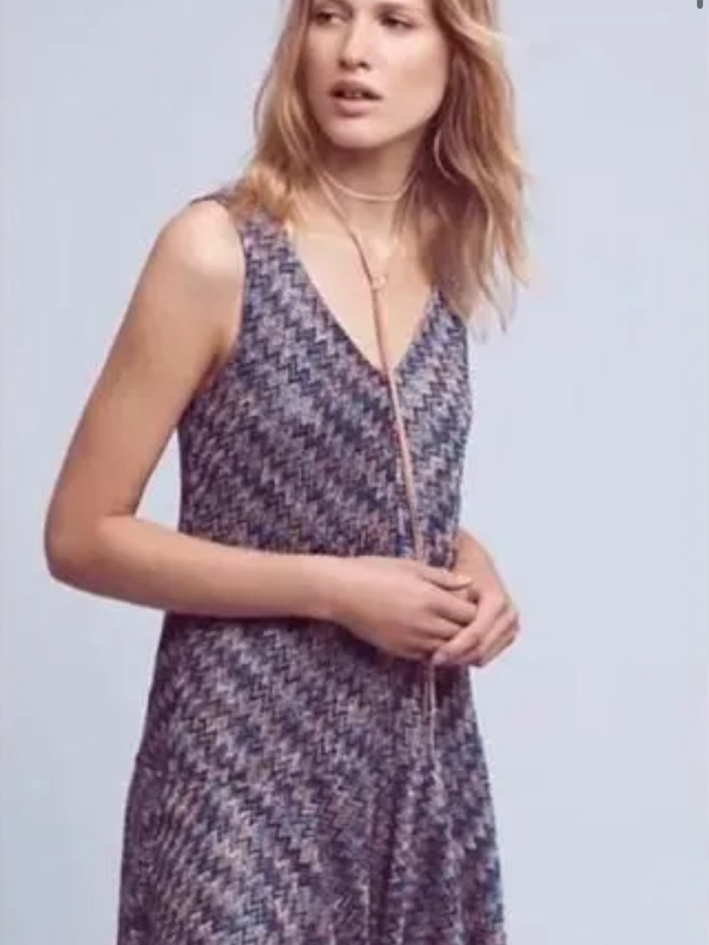 Maeve Multicolor Chevron High Low Dress